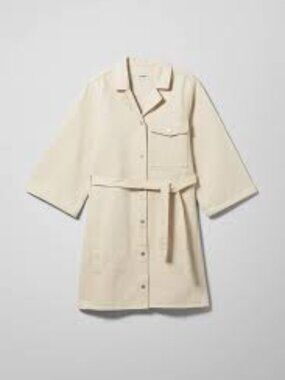 Weekday Ross NWT Belted Ivory Denim Dress